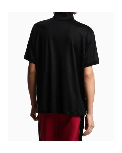 Emporio Armani Black Lunar New Year Lyocell-Blend Jersey Polo Shirt With Patch for men