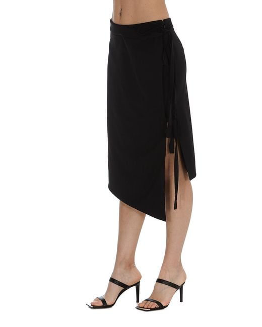 Off-White c/o Virgil Abloh Black Tie-Fastening Asymmetric Skirt