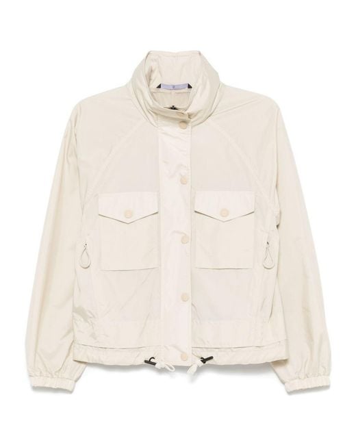 Moncler Natural Grenoble High-Neck Drawstring Coat