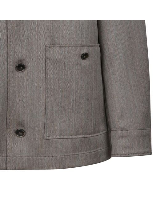 Boss Gray Collared Long-Sleeved Casual Jacket for men