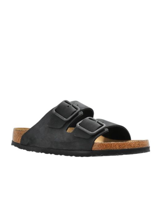Birkenstock Black Arizona Double Buckle Slides for men