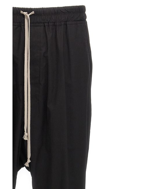 Rick Owens Black Drawstring Long Pants for men