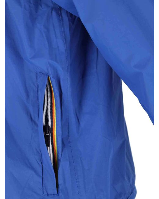 K-Way Blue Logo Zip-Up Jacket for men
