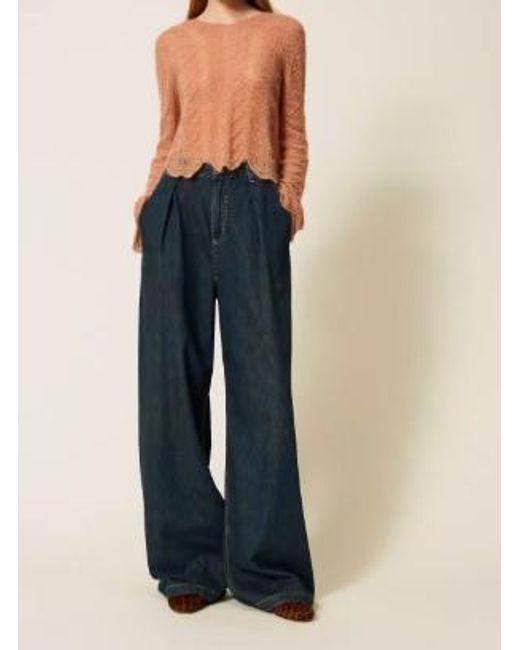 Twinset Blue Wide Pleated Jeans