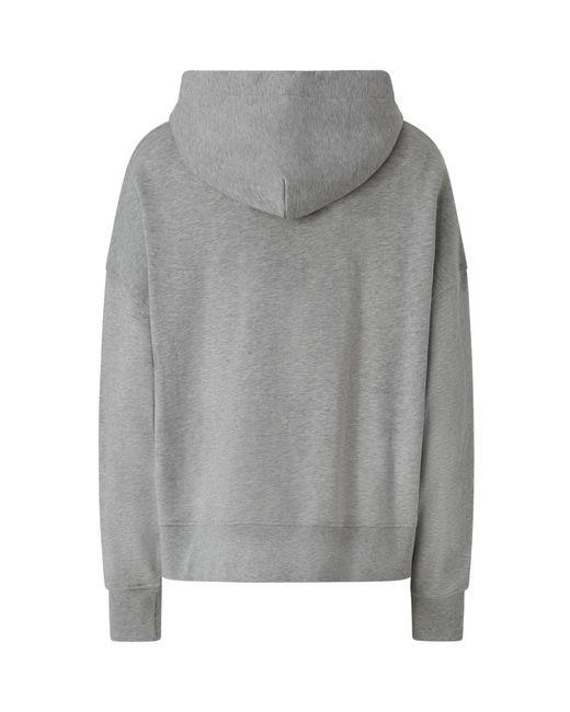 Pinko Gray Logo Embroidered Long-Sleeved Hoodie