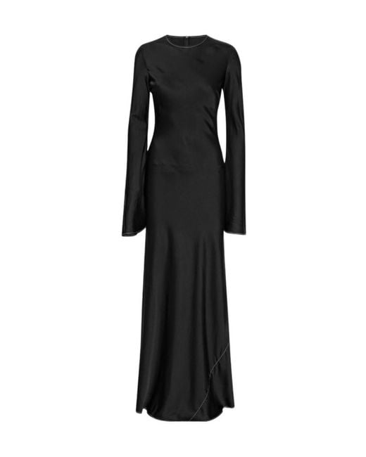 ROTATE BIRGER CHRISTENSEN Black Long-Sleeved Dress