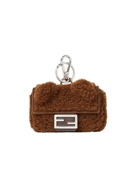 Fendi Brown Dark Shearling Charm for men