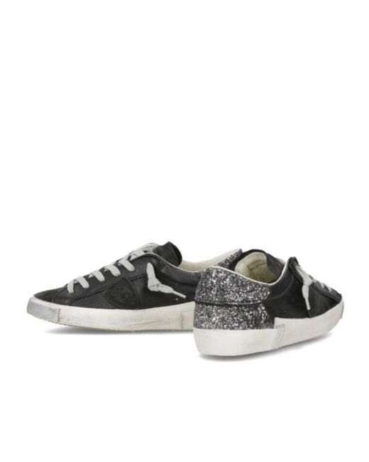 Philippe Model Black Prsx Glitter Sneakers