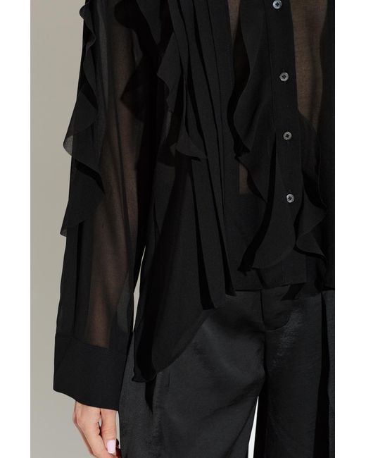AllSaints Black Collared Long-Sleeved Shirt