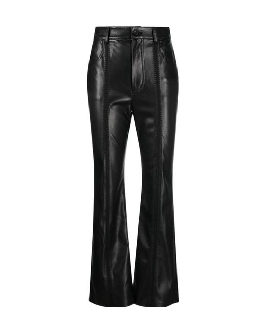 Nanushka Black Cropped Kick Flare Trousers
