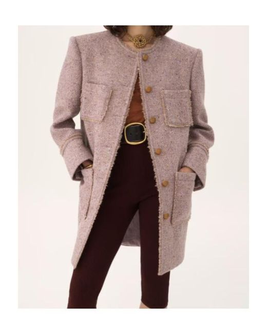 Chloé Purple Button Patch Pocket Coat