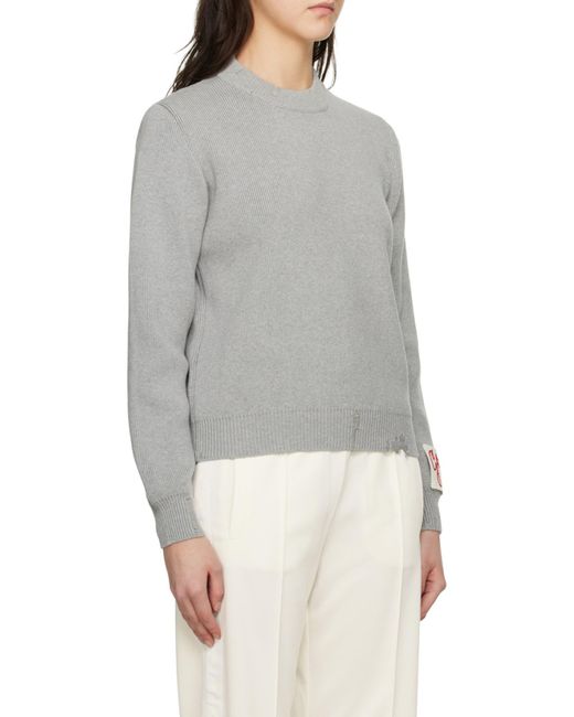 Golden Goose Deluxe Brand Gray Distressed Logo Patch Jumper