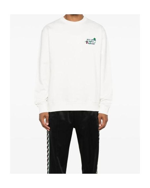 Drole de Monsieur White Vine Embroidered Slogan Sweatshirt for men