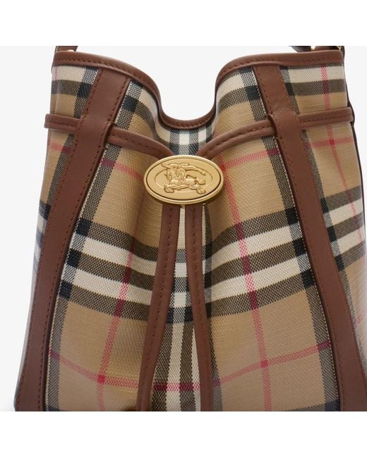 Burberry Brown Mini Check Bucket Bag