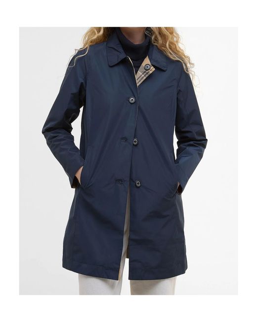 Barbour Blue Straight Hem Buttoned Coat