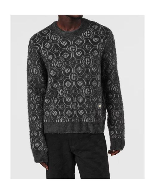 Casablanca Gray Logo Crewneck Sweater for men