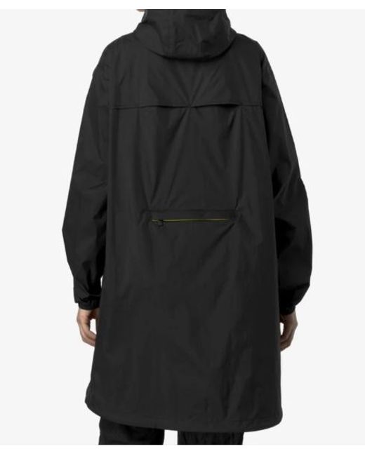 K-Way Black Long Waterproof Jacket