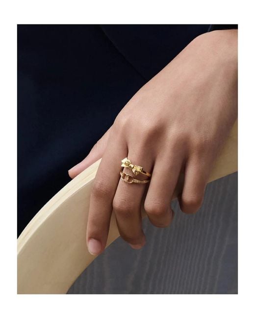 Dior Metallic Cd Bow Ring