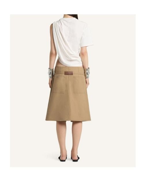 Courreges Natural Back-Panel Belted Shorts