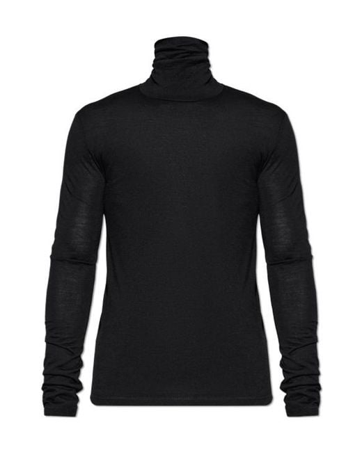 Jil Sander Black Slim Turtleneck Knitted Top for men