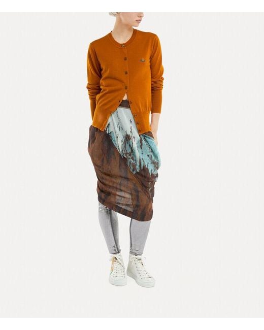 Vivienne Westwood Brown Orb Embroidered Buttoned Cardigan