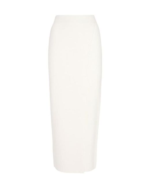 Max Mara White Knitted Mid-Length Skirt