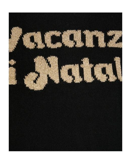 Mc2 Saint Barth Black Vacanze Di Natale Intarsia Crewneck Jumper