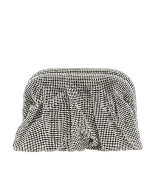 Benedetta Bruzziches Gray Venus La Petite Embellished Clutch Bag