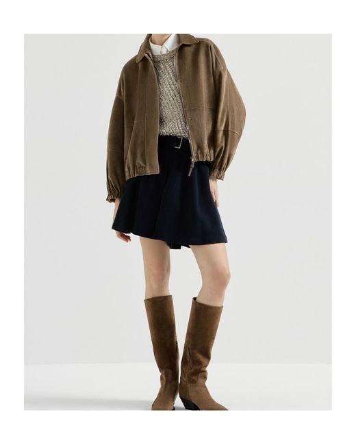Brunello Cucinelli Blue Monili Chevron Shorts