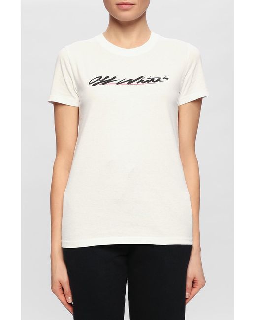 Off-White c/o Virgil Abloh White Logo-Print T-Shirt