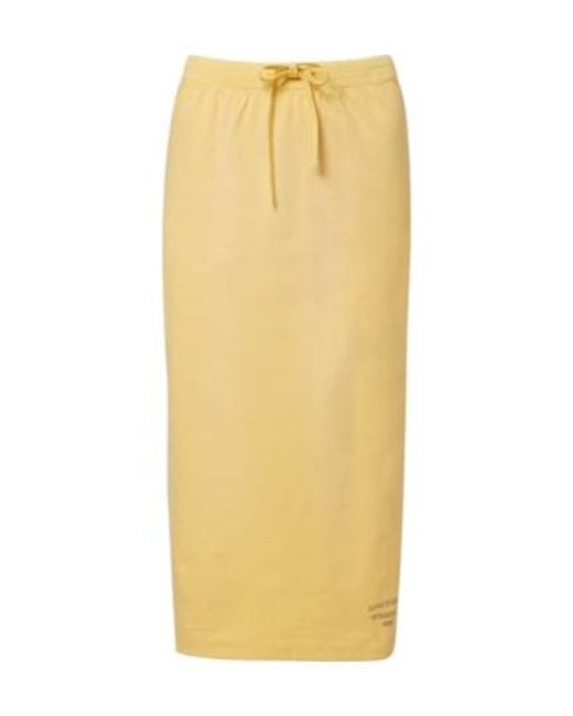 Acne Yellow Minimalist Midi Skirt