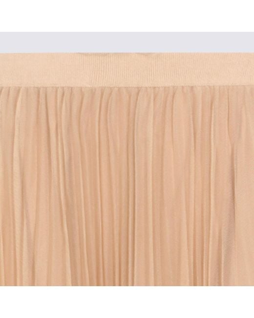 Fabiana Filippi Natural Wide Pleated Tulle Skirt