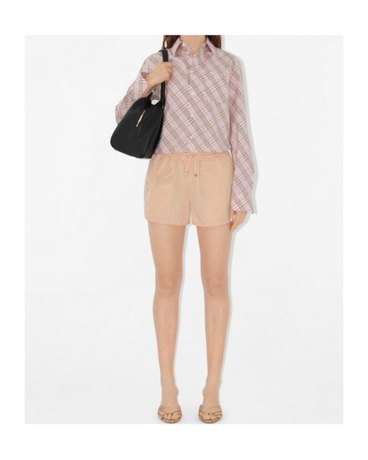 Burberry Natural Logo Plaque Elasticated Waistband Shorts
