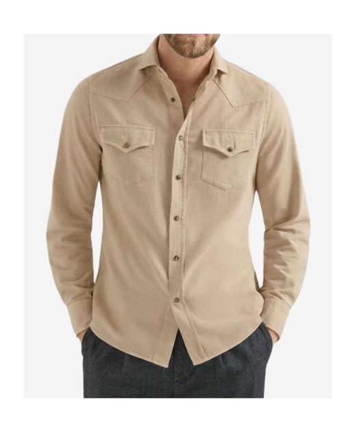 Brunello Cucinelli Natural Long-Sleeved Shirt for men