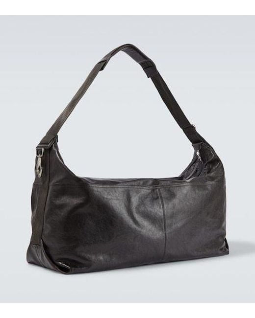 Lemaire Black Berlingot 72H Leather Duffel Bag for men
