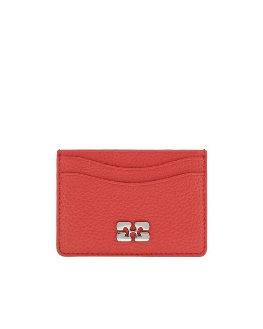 Ganni Red Bou Logo Cardholder