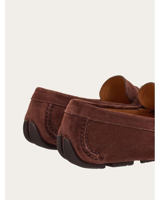 Ferragamo Brown Round-Headed Love Shoes for men
