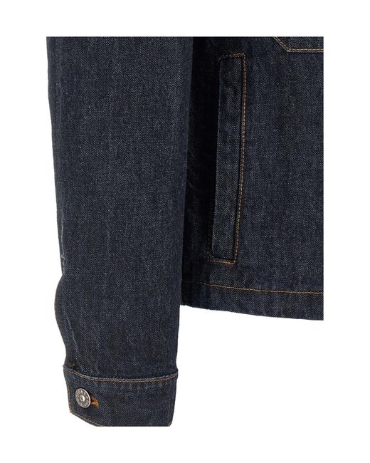 Stone Island Blue Denim Jacket for men