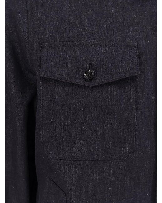 Lardini Blue Button Pocket Cotton Jacket for men
