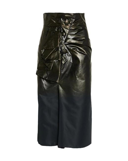 Maison Margiela Black Color-Block Ruffled Umbrella Skirt