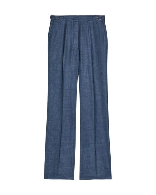 Gabriela Hearst Blue Straight-Leg Trousers