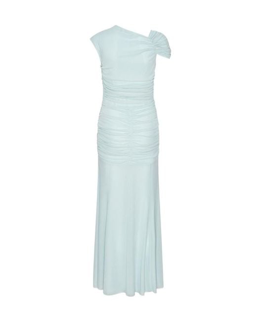 ROTATE BIRGER CHRISTENSEN Blue Ruffled Maxi Dress