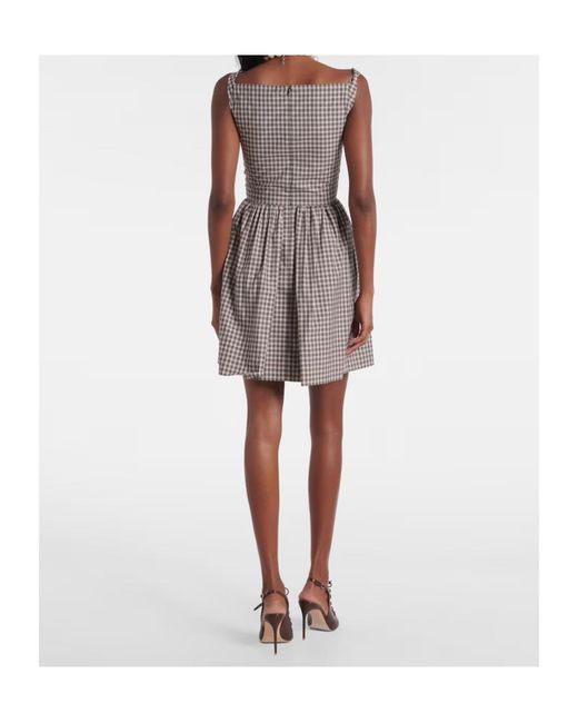 Vivienne Westwood Gray Mini Sunday Checked Draped Cocktail Dress