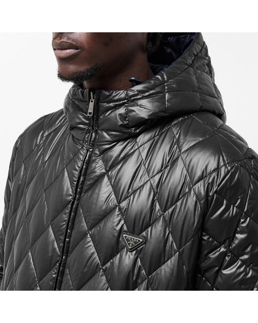 Prada Black Quilted Short Puffer Jacket for men