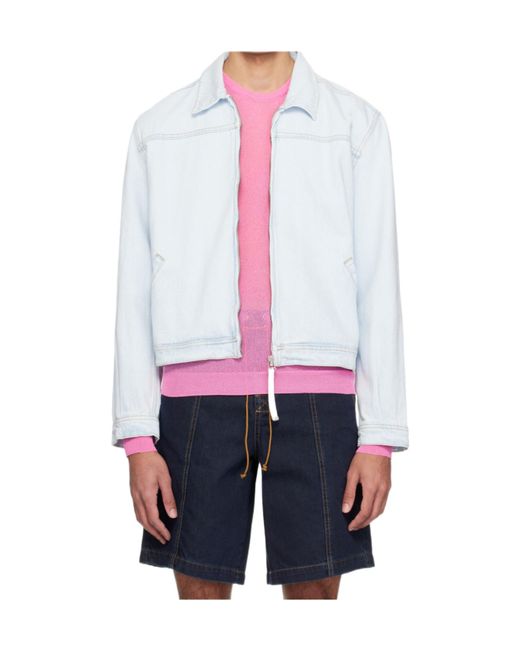 GIMAGUAS White Denim Casual Jacket for men