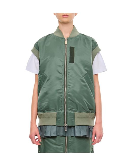 Sacai Green Sleeveless Vest