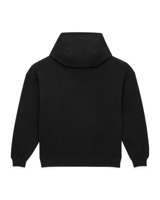 Saint Laurent Black Half-Zipped Long-Sleeved Hoodie for men