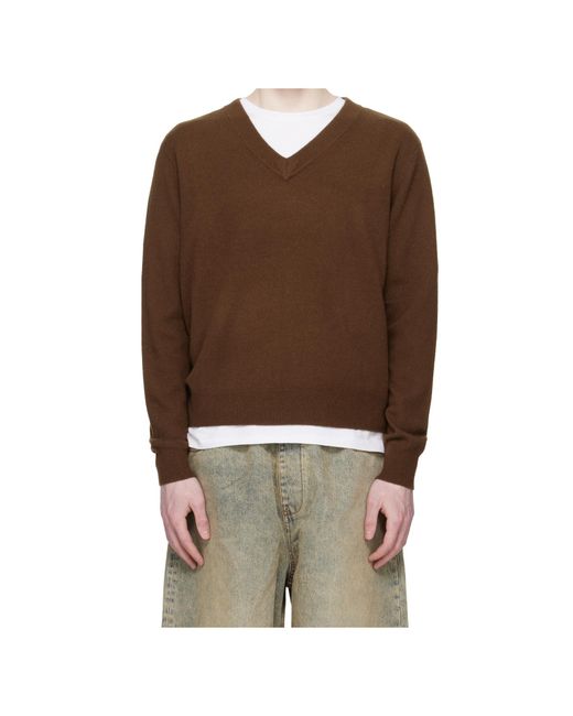 Entire studios Brown V-Neck Sweater for men