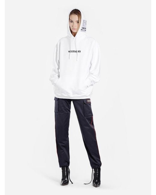 Vetements White Logo Hooded Sweater