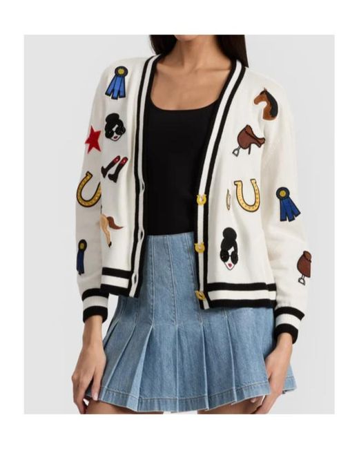 Alice + Olivia White Bradley Cardigan